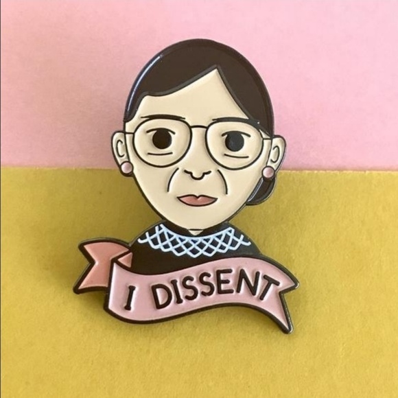 Ruth Bader Ginsburg RBG "I Dissent" Feminist Pin - Picture 3 of 8
